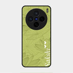 Customized luxury Mint Green leaves Glass Case Cover For Vivo X200 5G