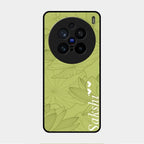 Customized luxury Mint Green leaves Glass Case Cover For Vivo X200 Pro 5G