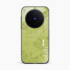 Customized luxury Mint Green leaves Glass Case Cover For Vivo X300 5G