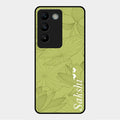 Customized luxury Mint Green leaves Glass Case Cover For Vivo Y200E 5G
