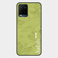 Customized luxury Mint Green leaves Glass Case Cover For Vivo Y21G