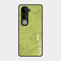 Customized luxury Mint Green leaves Glass Case Cover For Vivo Y400 Pro 5G