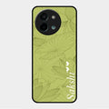 Customized luxury Mint Green leaves Glass Case Cover For Vivo Y58 5G