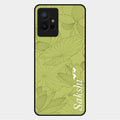 Customized luxury Mint Green leaves Glass Case Cover For Vivo Y75 5G