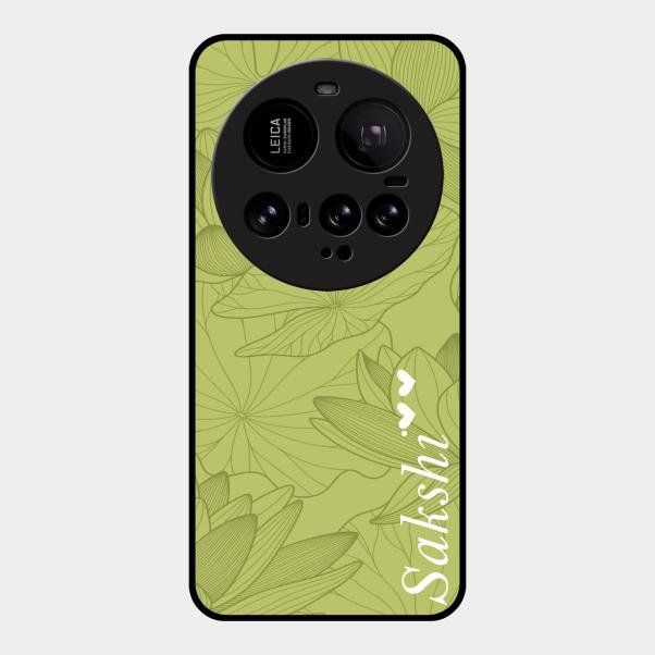 Customized luxury Mint Green leaves Glass Case Cover For Xiaomi 15 Ultra 5G