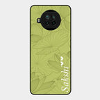 Customized luxury Mint Green leaves Glass Case Cover For Xiaomi Mi 10I 5G