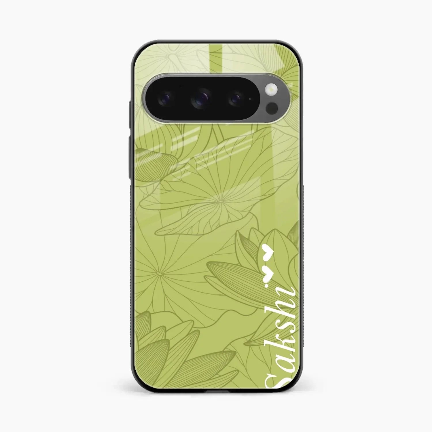 Customized luxury Mint Green leaves Glossy Metal Case Cover For Google Pixel 10 Pro