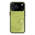 Customized luxury Mint Green leaves Glossy Metal Case Cover For iPhone 17 Pro