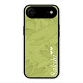 Customized luxury Mint Green leaves Glossy Metal Case Cover For iPhone Air
