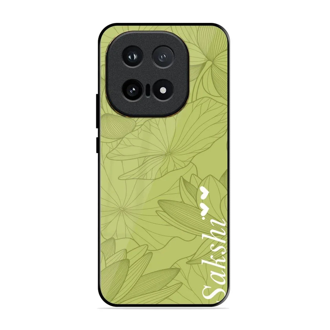 Customized luxury Mint Green leaves Glossy Metal Case Cover For iQOO 15 5G