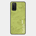 Customized luxury Mint Green leaves Glossy Metal Case Cover For Iqoo 3 5G