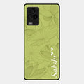 Customized luxury Mint Green leaves Glossy Metal Case Cover For Iqoo 7 Legend 5G