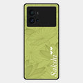 Customized luxury Mint Green leaves Glossy Metal Case Cover For Iqoo 9 Pro 5G