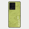 Customized luxury Mint Green leaves Glossy Metal Case Cover For Iqoo 9T 5G