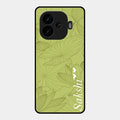Customized luxury Mint Green leaves Glossy Metal Case Cover For Iqoo Neo 10R 5G