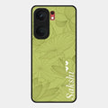 Customized luxury Mint Green leaves Glossy Metal Case Cover For Iqoo Neo 9 Pro 5G