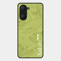 Customized luxury Mint Green leaves Glossy Metal Case Cover For Iqoo Z9 Lite 5G