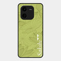 Customized luxury Mint Green leaves Glossy Metal Case Cover For Iqoo Z9X 5G