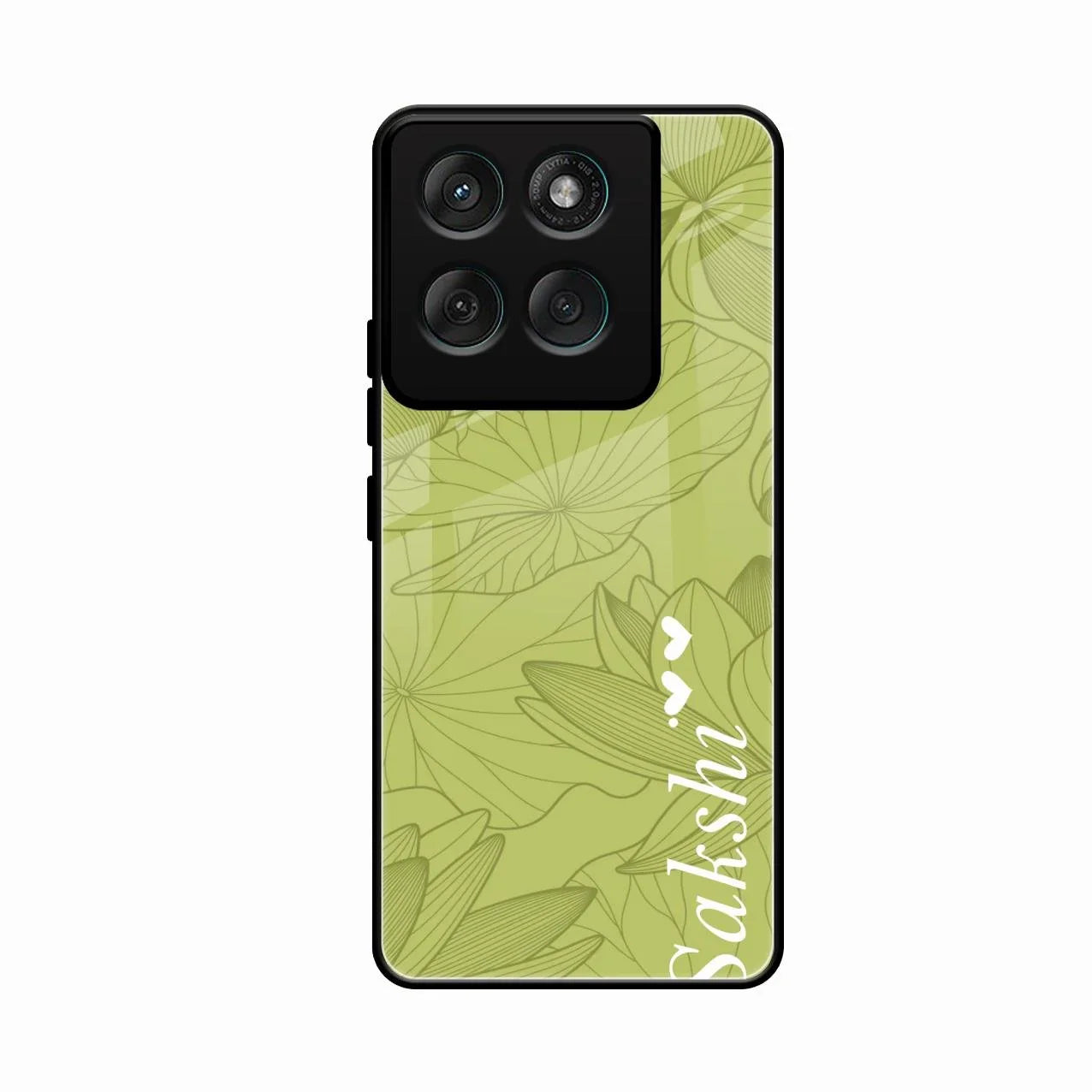 Customized luxury Mint Green leaves Glossy Metal Case Cover For Motorola Edge 60 Stylus 5G