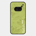 Customized luxury Mint Green leaves Glossy Metal Case Cover For Nothing Phone 2A 5G