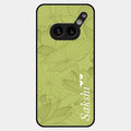 Customized luxury Mint Green leaves Glossy Metal Case Cover For Nothing Phone 2A Plus