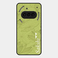 Customized luxury Mint Green leaves Glossy Metal Case Cover For Nothing Phone 3A 5G
