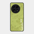 Customized luxury Mint Green leaves Glossy Metal Case Cover For Oneplus 13 5G