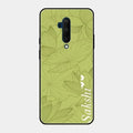 Customized luxury Mint Green leaves Glossy Metal Case Cover For Oneplus 7T Pro