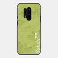 Customized luxury Mint Green leaves Glossy Metal Case Cover For Oneplus 8 Pro