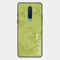 Customized luxury Mint Green leaves Glossy Metal Case Cover For Oneplus 8