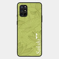 Customized luxury Mint Green leaves Glossy Metal Case Cover For Oneplus 8T