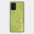 Customized luxury Mint Green leaves Glossy Metal Case Cover For Oneplus 9R 5G