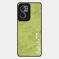 Customized luxury Mint Green leaves Glossy Metal Case Cover For Oneplus Nord Ce 2 5G