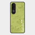 Customized luxury Mint Green leaves Glossy Metal Case Cover For Oneplus Nord Ce 4 5G