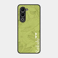 Customized luxury Mint Green leaves Glossy Metal Case Cover For Oppo A5 5G