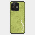 Customized luxury Mint Green leaves Glossy Metal Case Cover For Oppo A5 Pro 5G