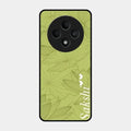 Customized luxury Mint Green leaves Glossy Metal Case Cover For Oppo F27 5G