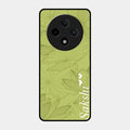 Customized luxury Mint Green leaves Glossy Metal Case Cover For Oppo F27 Pro Plus 5G