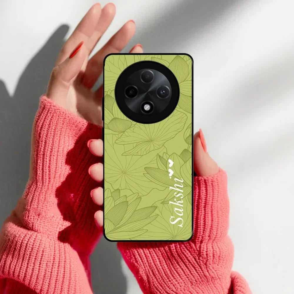 Customized luxury Mint Green leaves Glossy Metal Case Cover For Oppo - ShopOnCliQ