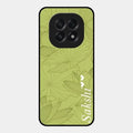 Customized luxury Mint Green leaves Glossy Metal Case Cover For Oppo F29 5G