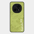 Customized luxury Mint Green leaves Glossy Metal Case Cover For Oppo F29 Pro 5G