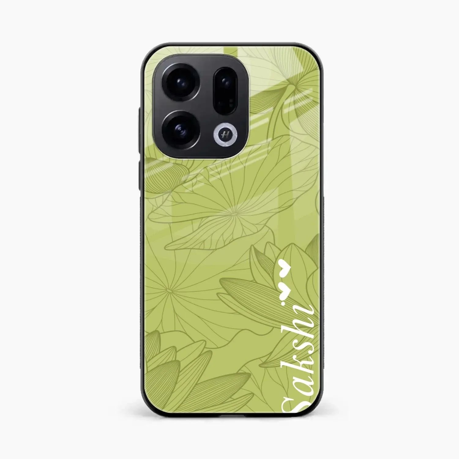 Customized luxury Mint Green leaves Glossy Metal Case Cover For Oppo Find X9 5G