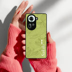 Customized luxury Mint Green leaves Glossy Metal Case Cover For Oppo - ShopOnCliQ