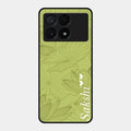 Customized luxury Mint Green leaves Glossy Metal Case Cover For Poco X6 Pro 5G
