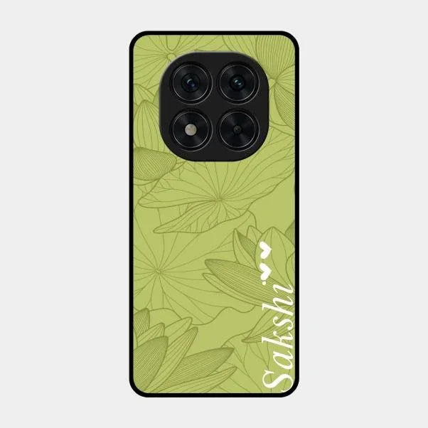 Customized luxury Mint Green leaves Glossy Metal Case Cover For Poco X7 5G