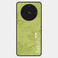 Customized luxury Mint Green leaves Glossy Metal Case Cover For Realme 11 Pro Plus 5G