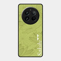 Customized luxury Mint Green leaves Glossy Metal Case Cover For Realme 12 Pro 5G