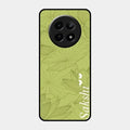 Customized luxury Mint Green leaves Glossy Metal Case Cover For Realme 12X 5G