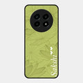 Customized luxury Mint Green leaves Glossy Metal Case Cover For Realme 13 Pro Plus 5G