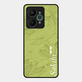 Customized luxury Mint Green leaves Glossy Metal Case Cover For Realme 15 5G